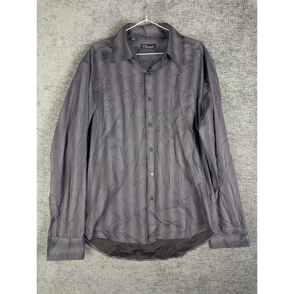 7 Diamons Performance Shirt Mens 2XL (XL) Geometric Button Up Casual Collared